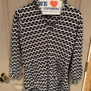 Black and White Patterned Blouse